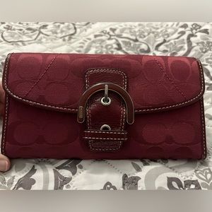 Burgundy Clasp Coach Wallet